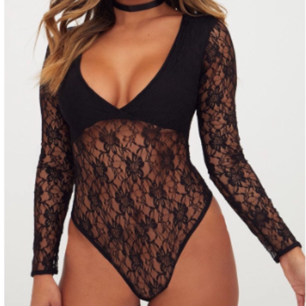 Black lace bodysuit